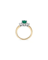 Emerald Ring with .40TW Diamonds in 14kt Yellow and White Gold