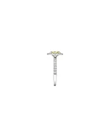 1.54 Carat TW Yellow Oval Cut Laboratory-Grown Diamond Halo Engagement Ring in 14kt White Gold