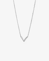 Chevron Necklace with 0.05 Carat TW Diamonds in Sterling Silver