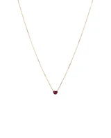 Ruby Pave Heart Pendant in 10kt Yellow Gold