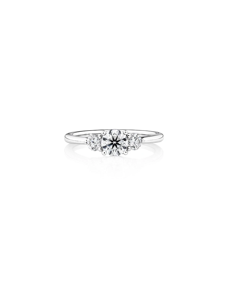Sir Michael Hill Designer Three Stone Engagement Ring with 0.90 Carat TW of Diamonds in 18kt White Gold