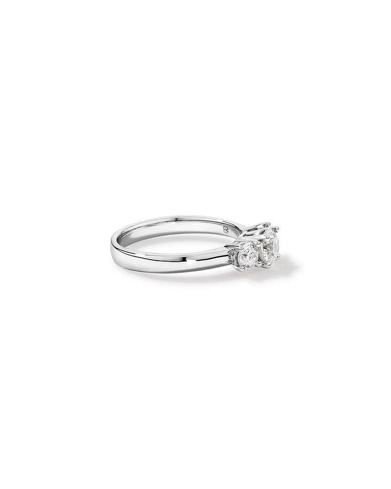 1.00 Carat TW 3 Stone Signature 101 Diamond Ring in 14kt White Gold