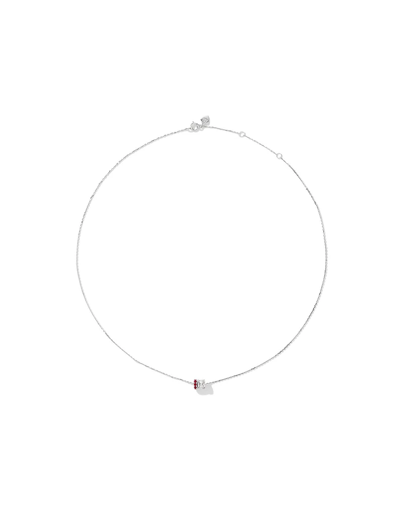 Ruby & Diamond Rondell Pendant with 0.21 Carat TW in 10kt White Gold