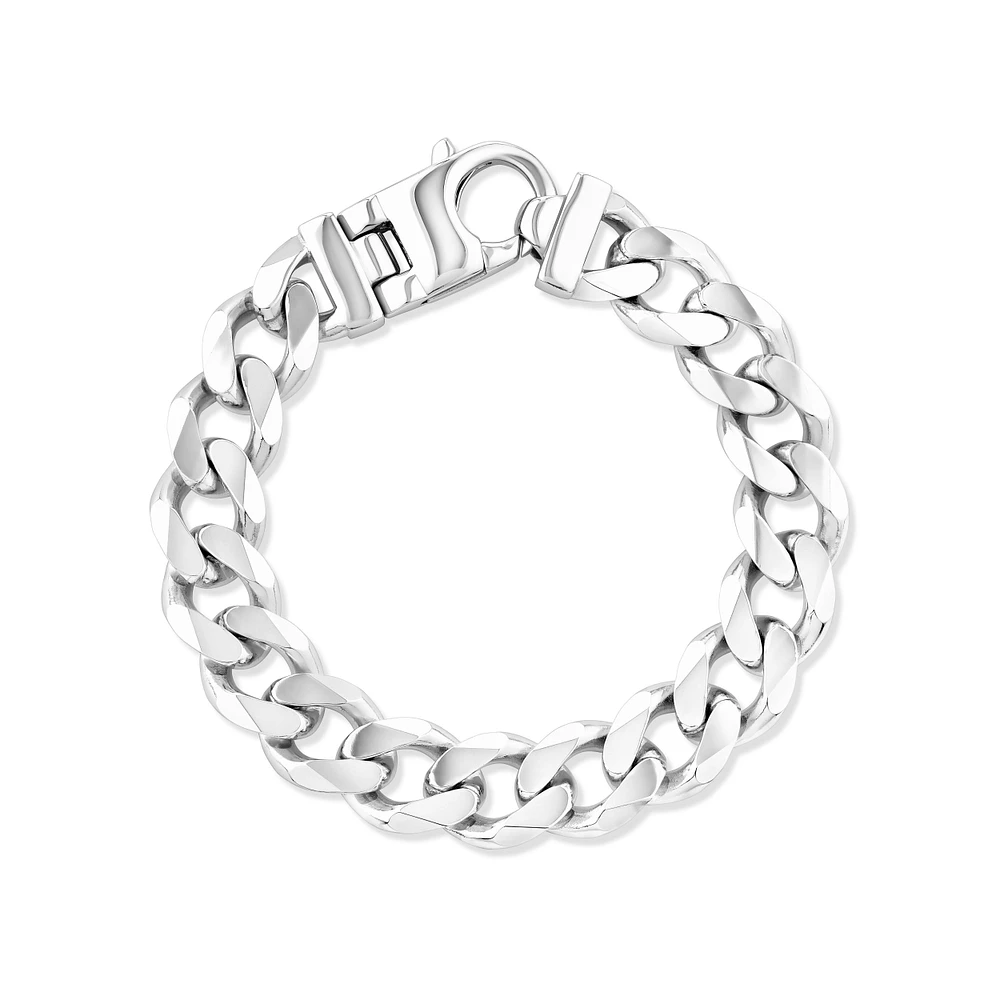 13mm Curb Bracelet  in Sterling Silver