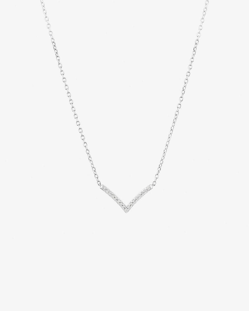 Chevron Necklace with 0.05 Carat TW Diamonds in Sterling Silver