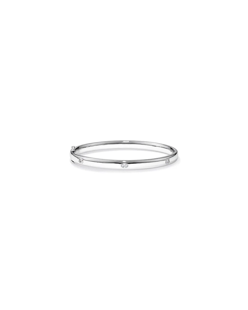 0.45 Carat TW Laboratory-Grown Oval Diamond Bangle in Sterling Silver