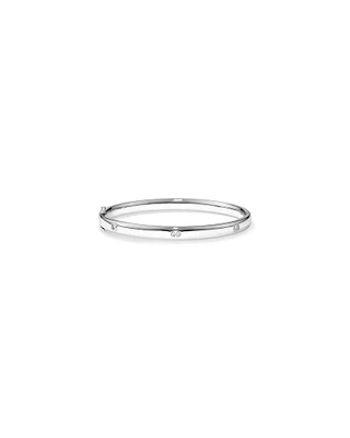 0.45 Carat TW Laboratory-Grown Oval Diamond Bangle in Sterling Silver
