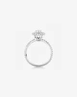 Sir Michael Hill Designer Halo Engagement Ring with 0.79 Carat TW Diamonds in 18kt White Gold