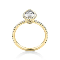 Sir Michael Hill Designer Halo Pear Engagement Ring with 1.36 Carat TW of Diamonds in 18kt White Gold