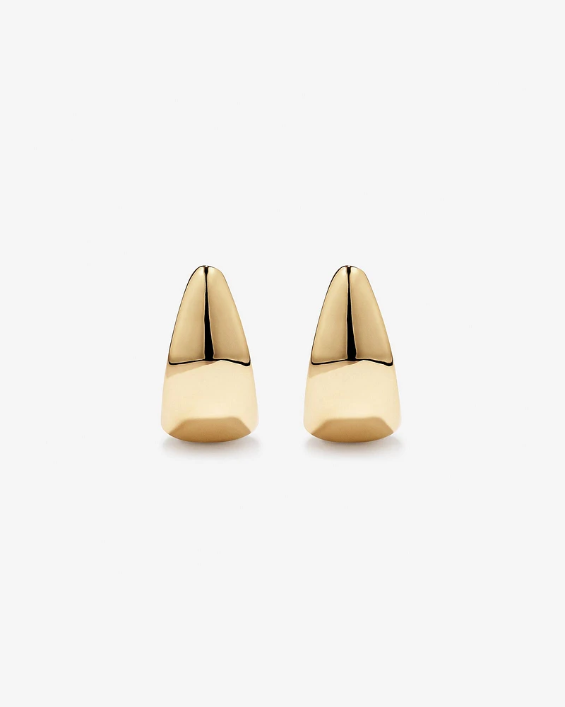 Half Hoop Dome Stud Earrings in 10kt Yellow Gold