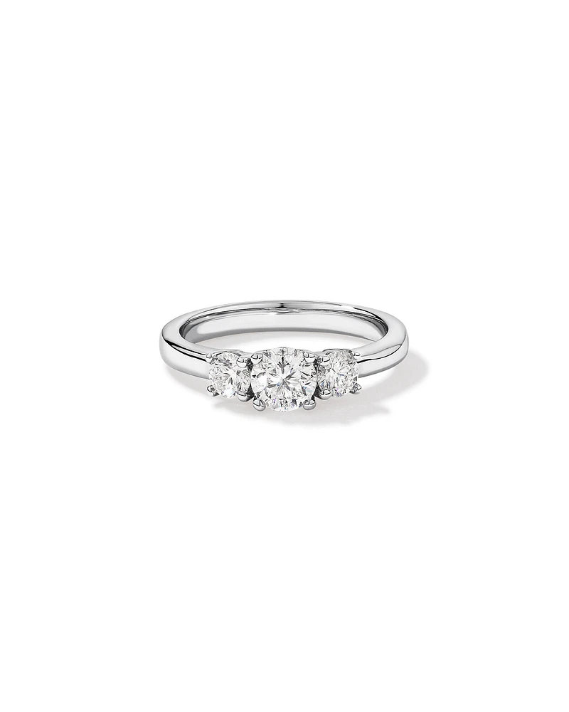1.00 Carat TW 3 Stone Signature 101 Diamond Ring in 14kt White Gold