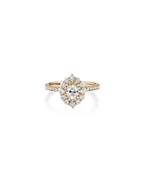 Sir Michael Hill Designer Oval Engagement Ring with 0.92 Carat TW Diamonds in 18kt White Gold
