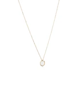 Diamond Studded Circle Necklace in 10kt Yellow Gold
