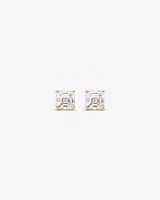 1.00 Carat TW Asscher Cut Solitaire Laboratory-Grown Diamond Stud Earrings in 10kt Yellow Gold