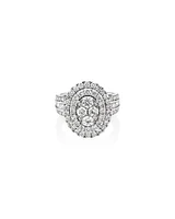 Oval Cluster Ring with 2.50 Carat TW of Diamonds in 14kt White Gold
