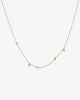 Station Necklace with 0.15 Carat TW of Diamonds in 10kt Yellow Gold