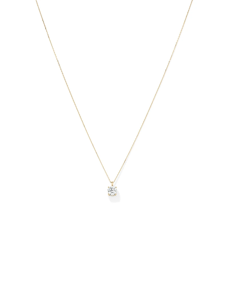 1.00 Carat TW Laboratory-Grown Diamond Solitaire Pendant in 14kt White Gold