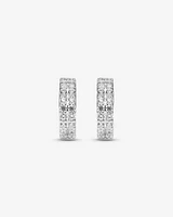 Half Hoops with Cubic Zirconia in Sterling Silver
