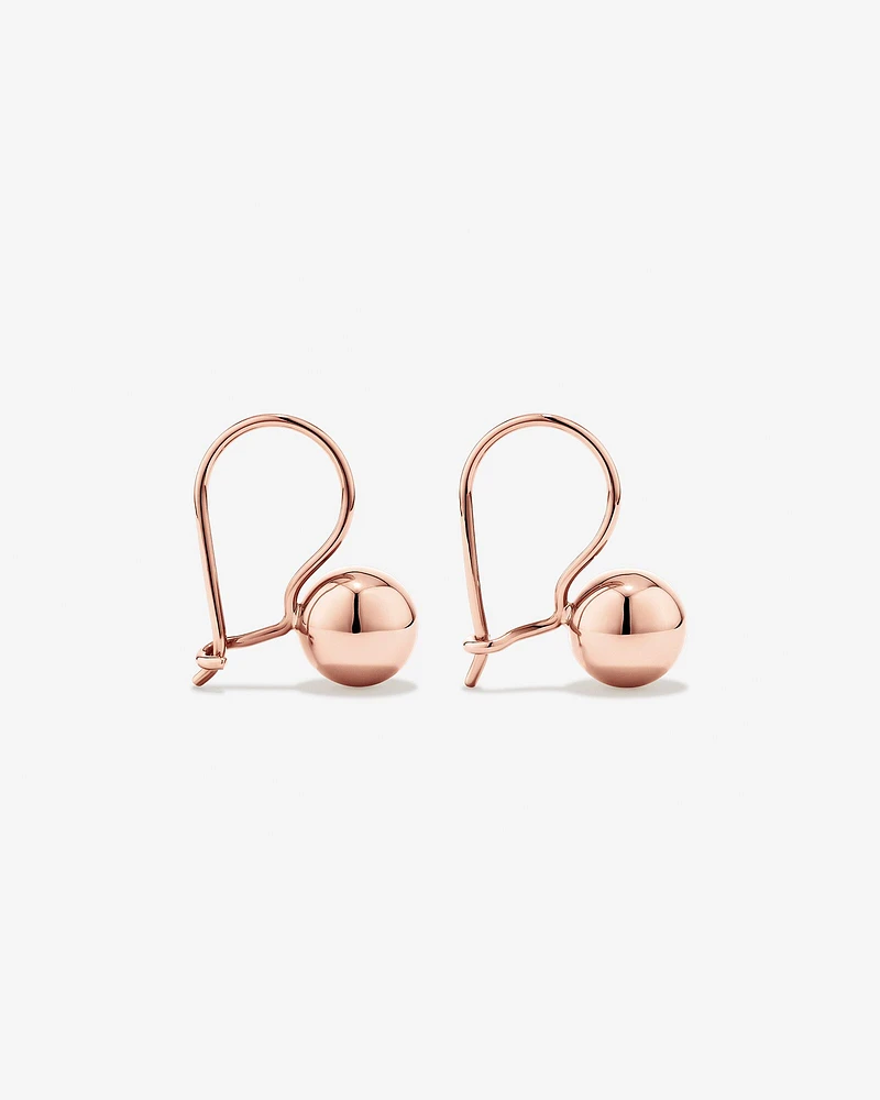 7mm Euroball Earrings in 10kt Rose Gold