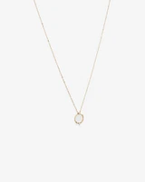 Diamond Studded Circle Necklace in 10kt Yellow Gold