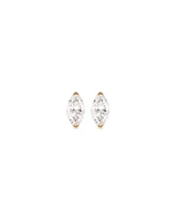 0.60 Carat TW Marquise Cut Solitaire Laboratory-Grown Diamond Stud Earrings in 10kt Yellow Gold