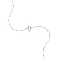 Fine Double Circle Diamond Pendant in Sterling Silver