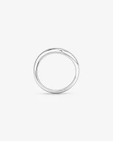 0.20 Carat TW Laboratory-Grown Marquise Diamond Swirl Ring in Sterling Silver