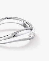 0.20 Carat TW Laboratory-Grown Marquise Diamond Swirl Ring in Sterling Silver