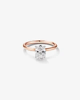 Carat TW Oval Laboratory-Grown Diamond Solitaire Engagement Ring in 14kt White Gold