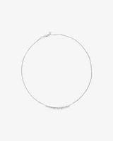 Graduated Round Cubic Zirconia Necklace in Sterling Silver
