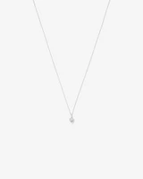 Heart Shape Cubic Zirconia Halo Pendant Necklace in Sterling Silver