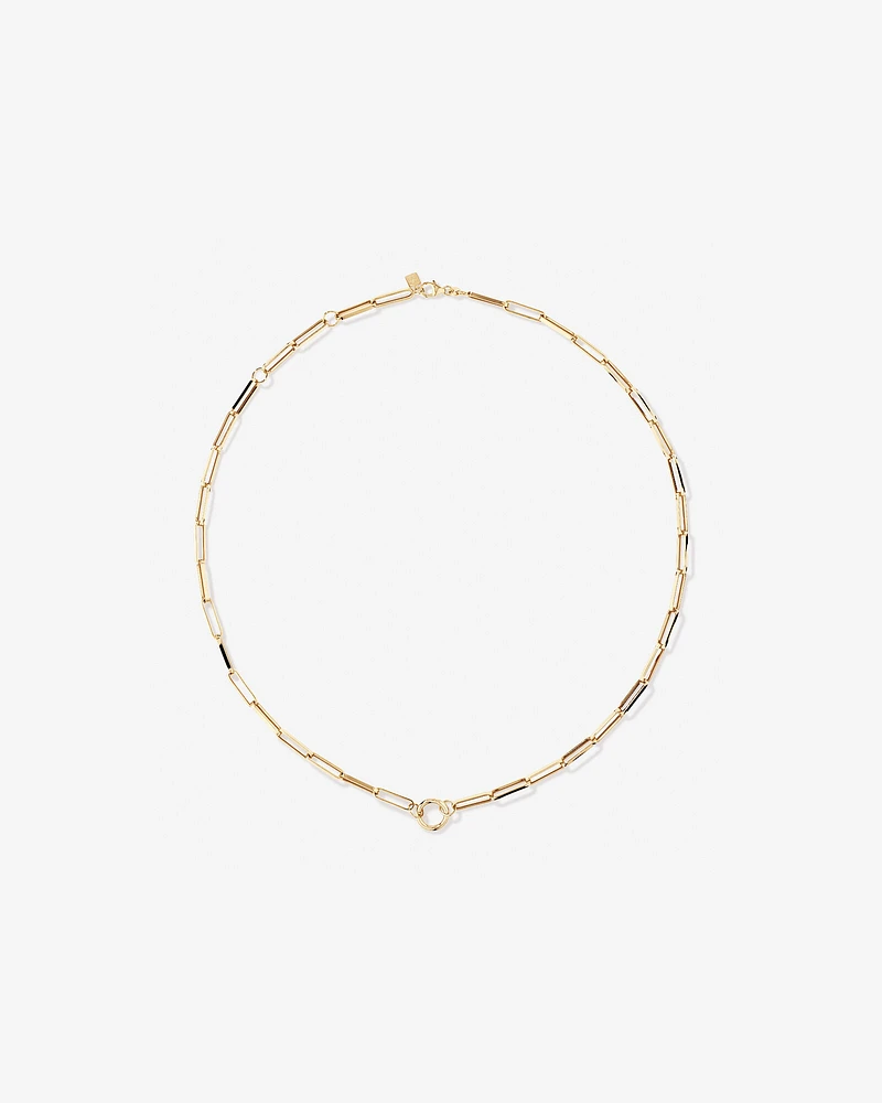 Chaîne à Pendentif Ouvert en Papier Clip Carré de 60 cm (24") en Or Jaune 10 kt