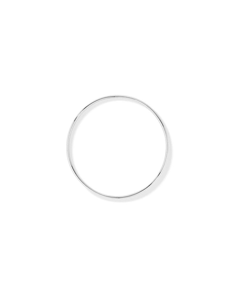3.7mm Solid Round Bangle in Sterling Silver