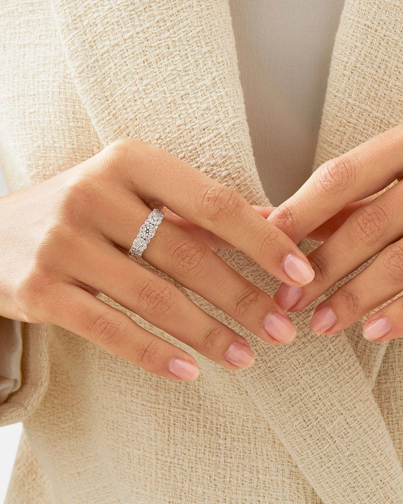 Bubble Ring with 1.00 Carat TW Diamonds in 10kt White Gold