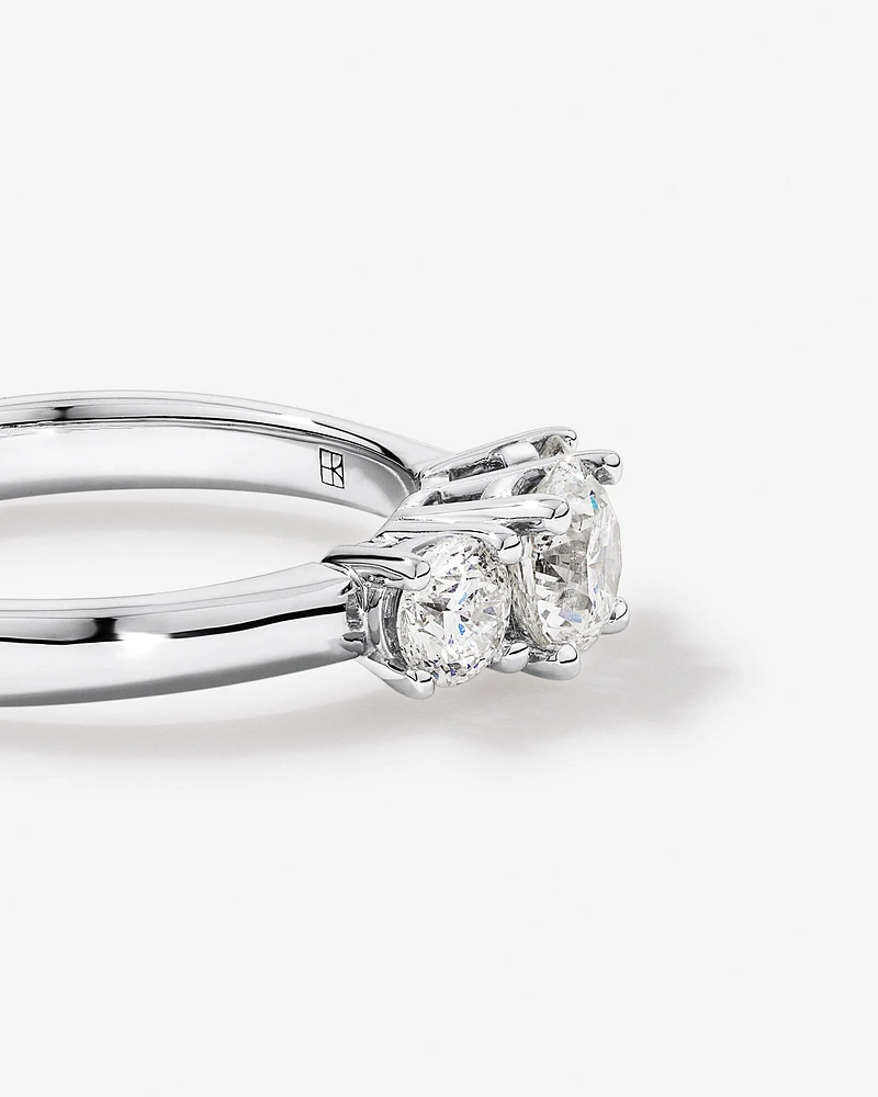 1.00 Carat TW 3 Stone Signature 101 Diamond Ring in 14kt White Gold