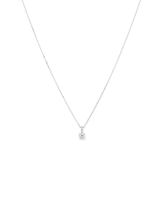 0.25 Carat TW Diamond Solitaire Pendant in 18kt White Gold