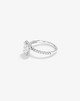 1.78 Carat TW Laboratory-Grown Diamond Emerald Cut Halo Ring in 14kt White Gold