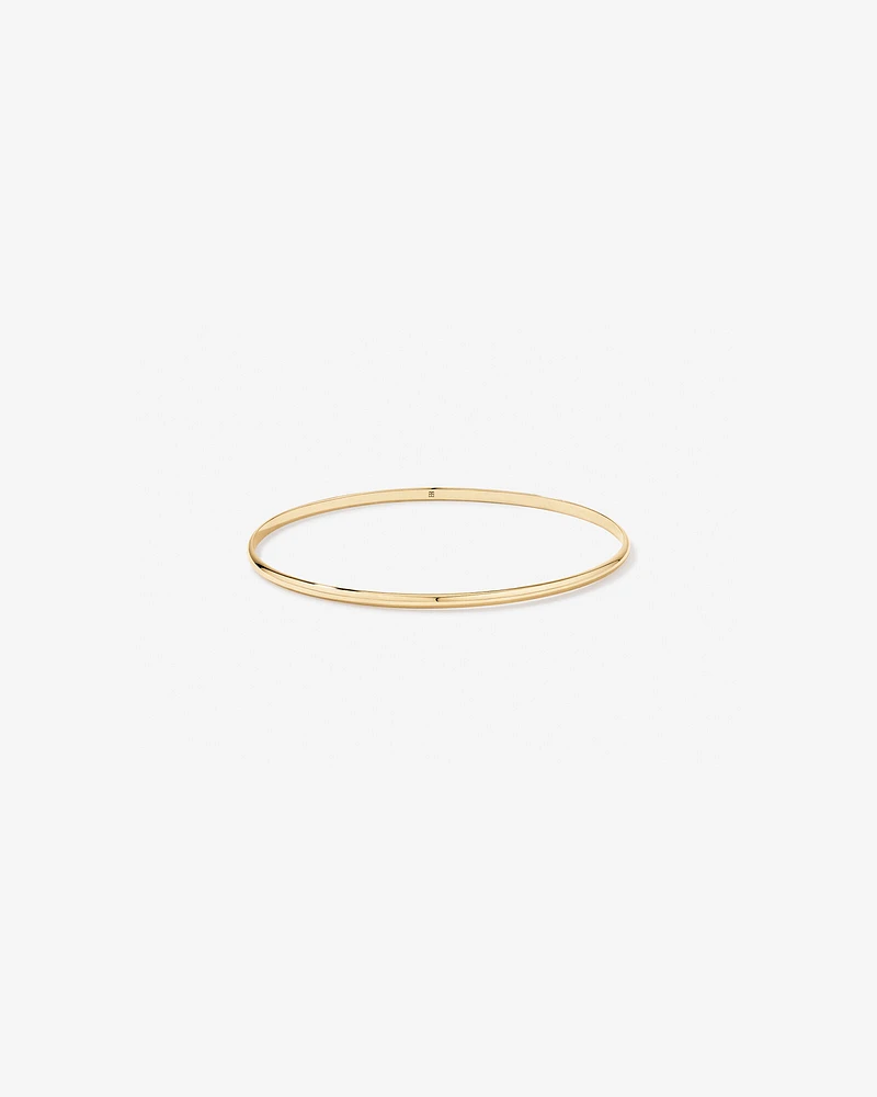 65mm 2.3mm Width Solid Round Bangle in 10kt Yellow Gold