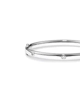 0.45 Carat TW Laboratory-Grown Oval Diamond Bangle in Sterling Silver