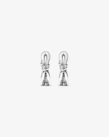Knot Half Hoop Stud Earrings in Sterling Silver