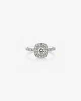 Sir Michael Hill Designer Halo Engagement Ring with 0.79 Carat TW Diamonds in 18kt White Gold
