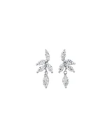 Cubic Zirconia Vine Stud Earrings in Sterling Silver