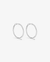 Hoop Earrings with Cubic Zirconia in Sterling Silver