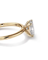 Carat TW Oval Laboratory-Grown Diamond Solitaire Engagement Ring in 14kt White Gold