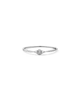 0.15 Carat TW Diamond Halo Everlight Bangle in Sterling Silver
