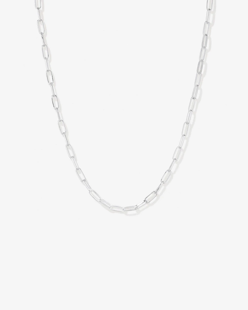 46cm (18.1”) 5.5mm-6mm Width Paperclip Chain in Sterling Silver
