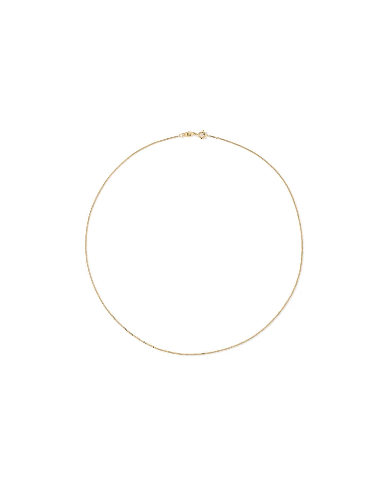 45cm (17") 1.05mm Width Solid Diamond Cut Curb Chain in 10kt Yellow Gold