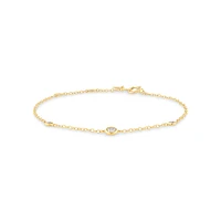 Station Bracelet with 0.10 Carat TW of Diamonds in 10kt Yellow Gold