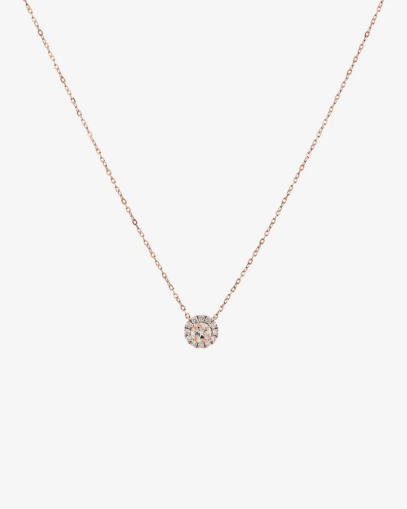 Pendant with Morganite & 0.14 Carat TW of Diamonds in 10kt Rose Gold