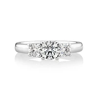 1.00 Carat TW Three Stone Round Brilliant Diamond Engagement Ring in 14kt Yellow and White Gold
